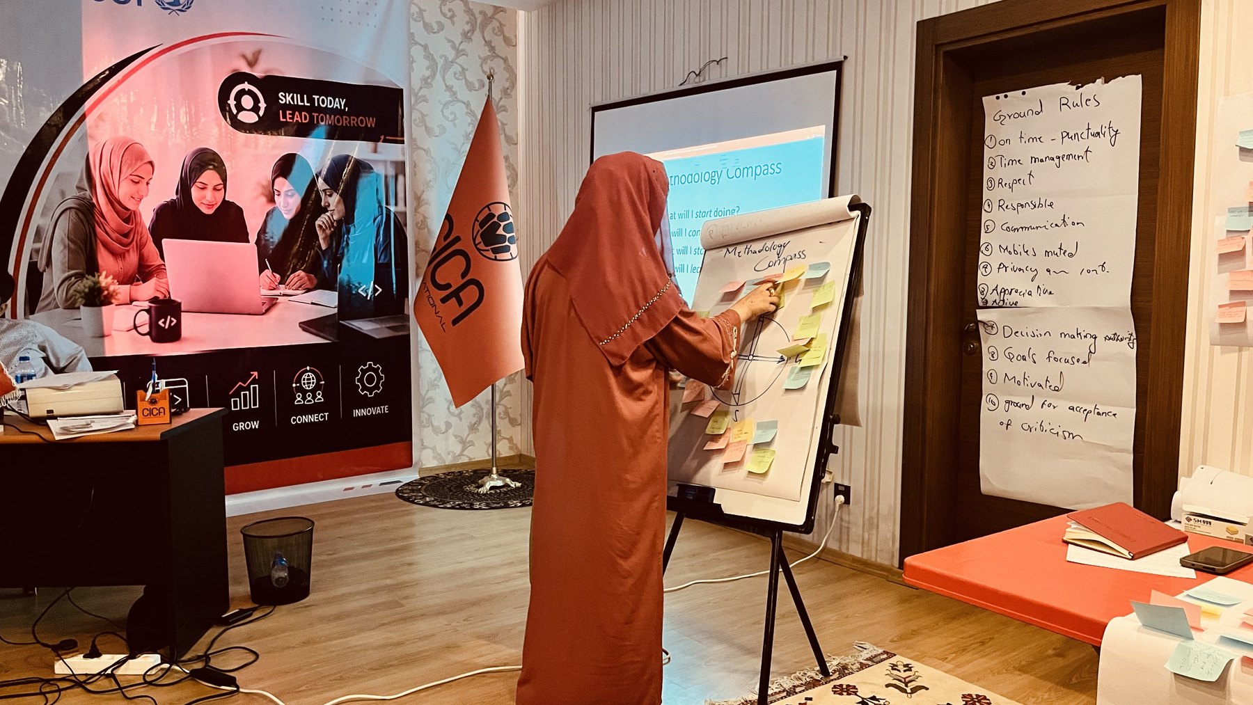 Training participant presenting a group exercise