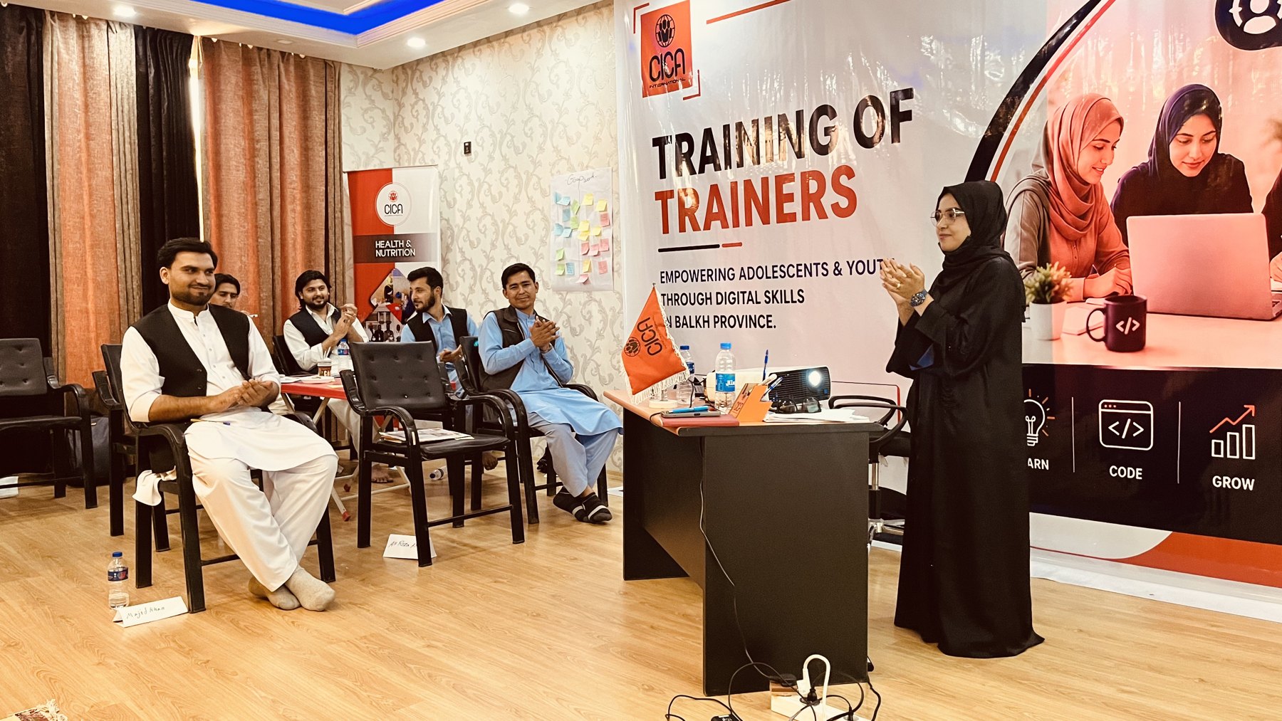 Facilitator presenting during training