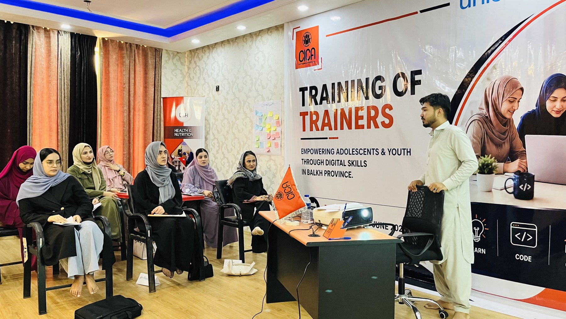 Group discussion during training