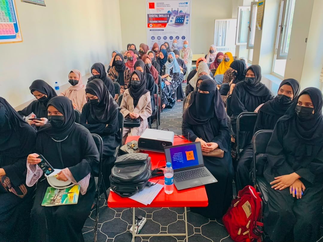 Women attending a digital-skills training session
