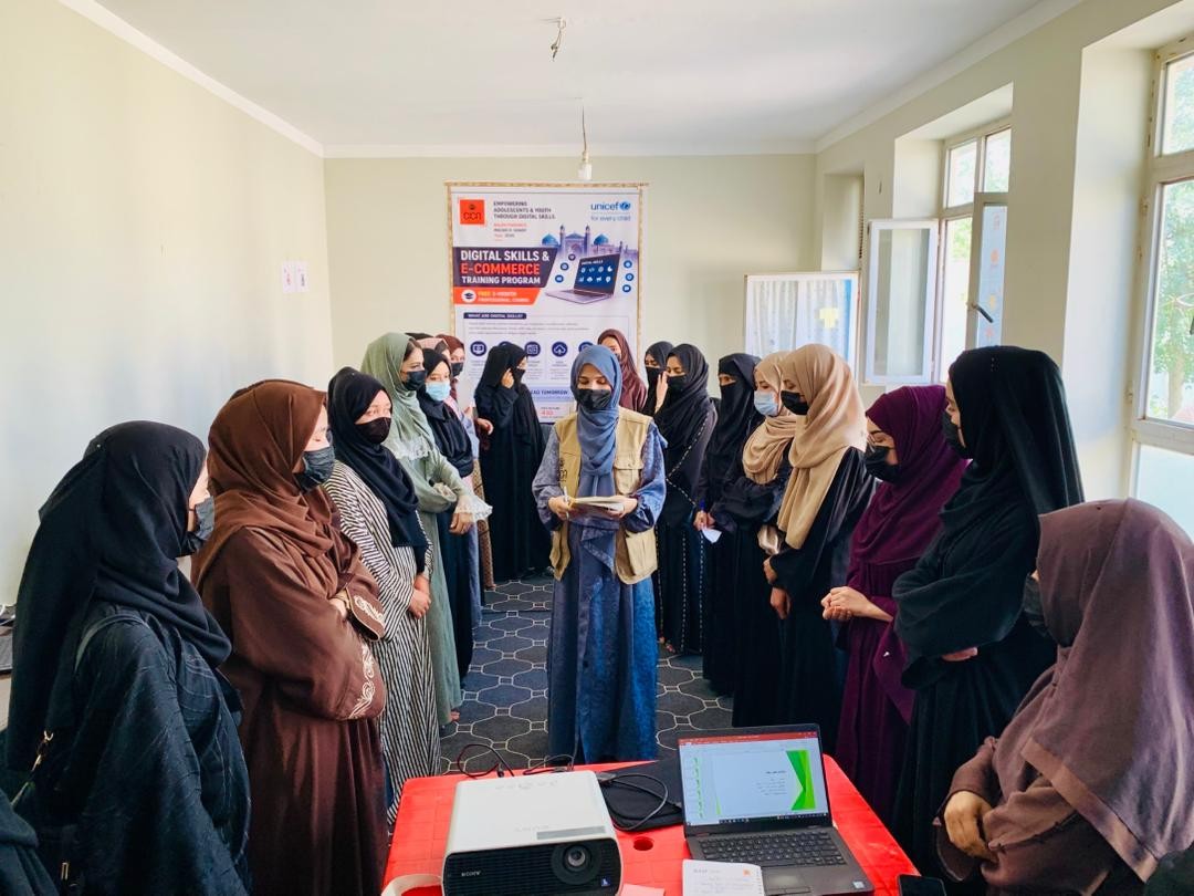 Women taking part in a group learning activity
